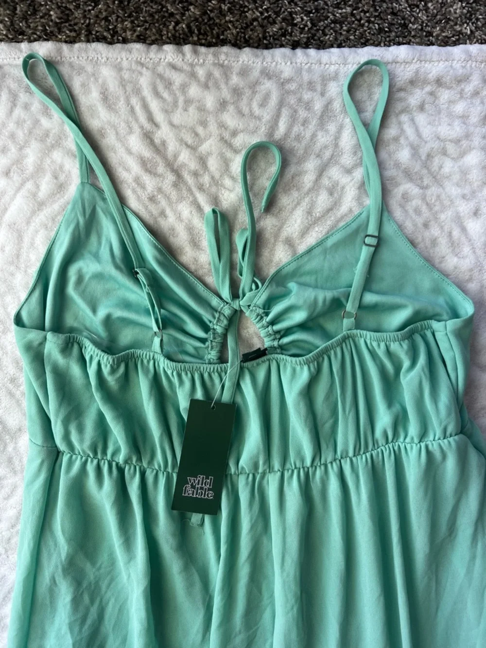 NWT Wild Fable Women’s Sleeveless High-Low Hem Chiffon Dress | Aqua Green Size L - Picture 11 of 11